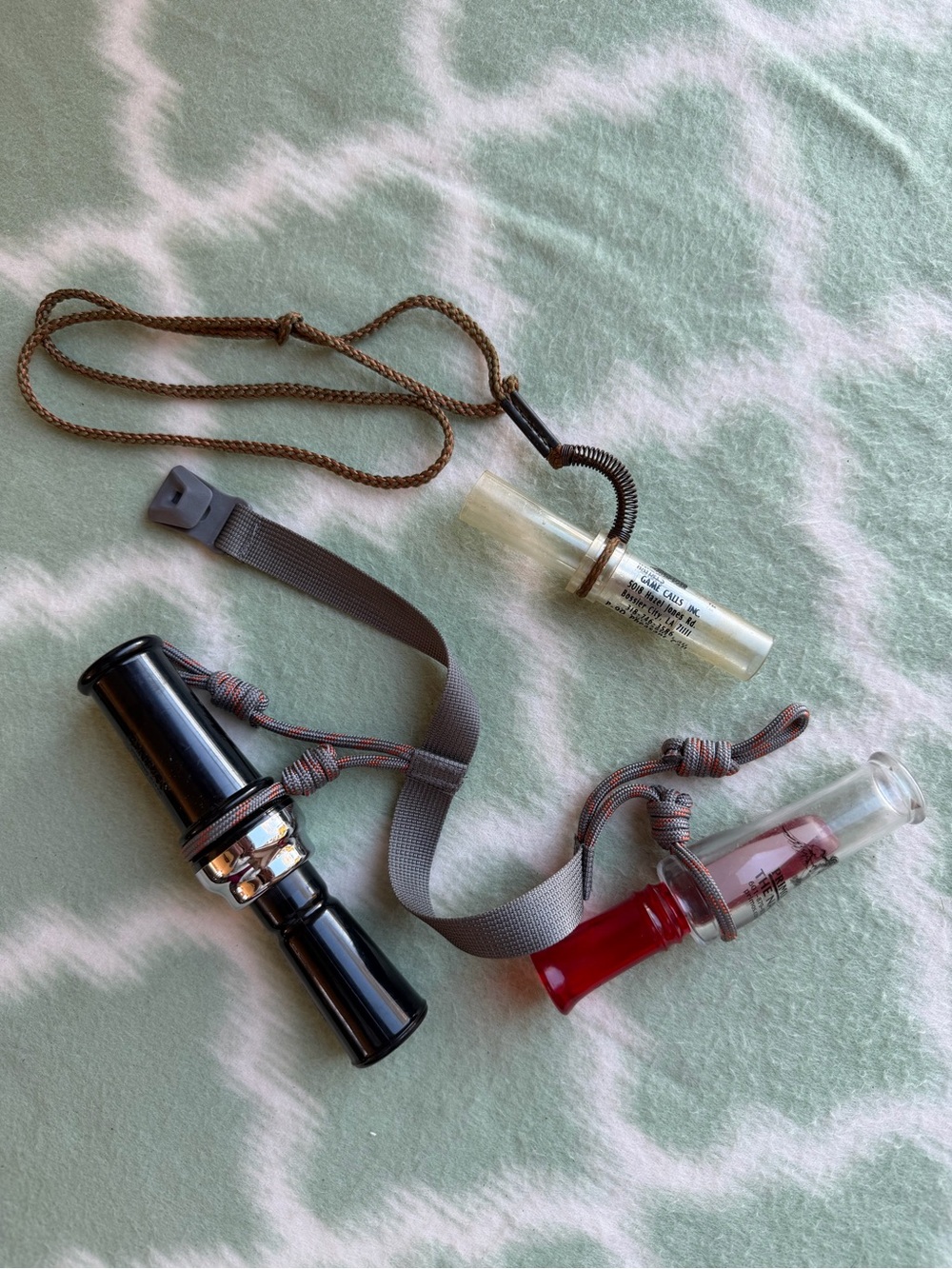 3 Waterfowl Game Call Bundle - Primos & Vintage Haydel's Calls with Lanyards